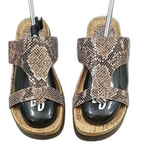 DONALD J PLINER Met Bronze Python FAINA Platform Cork Sandal Size 9